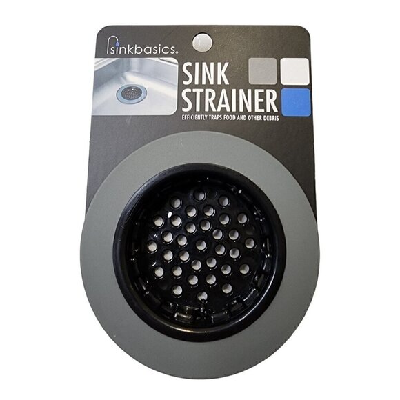 Sinkbasics KITCHEN SINK Rubber BASKET Drain sink basic GRAY grey STRAINER - Picture 1 of 7